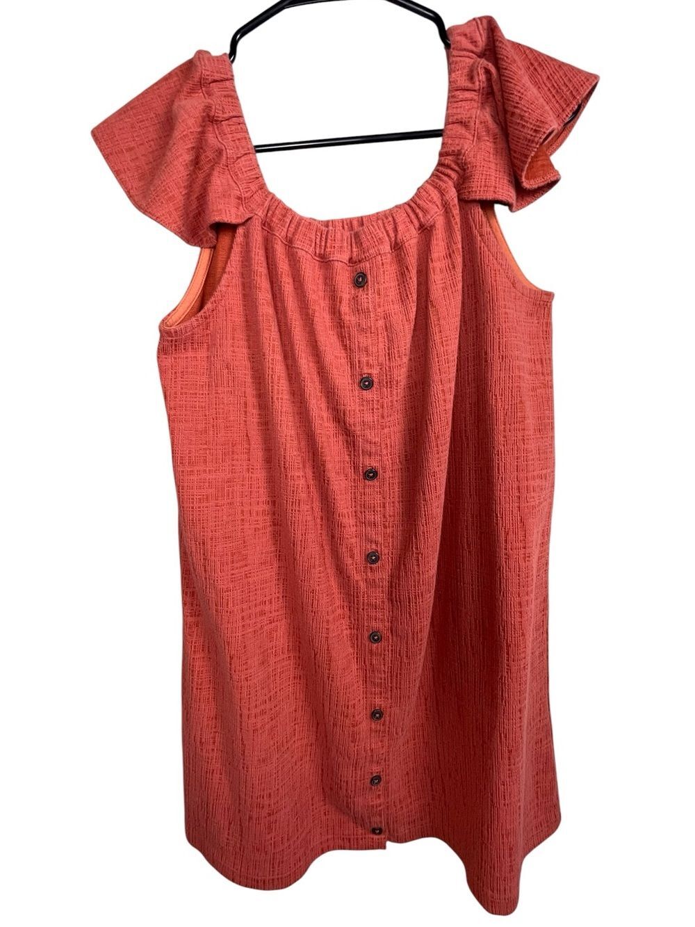 Madewell Texture & Thread off-the-shoulder button-front mini dress Size Medium